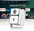 WANBO T2 Ultra Smart Beamer - Native 1080p mit 500 ANSI Lumen und Kurzdistanz Projektion - Android TV Netflix Live TV und Sprachassistent - KI Autofokus 120 Grad drehbar WiFi Bluetooth