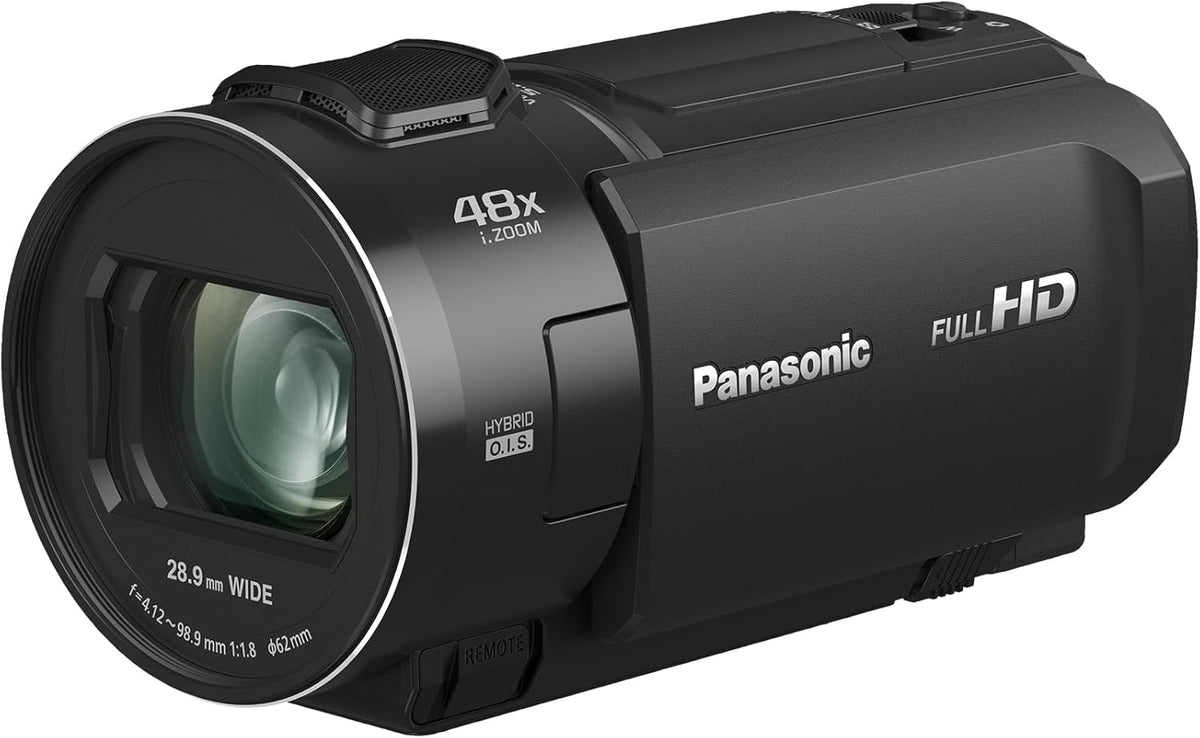 Panasonic HC-V900E-K Full-HD-Camcorder - FHD Video mit 25mm F1.8 Weitwinkelobjektiv - 24fach optischer Zoom und Hybrid OIS Plus - HDR Zoom Mikrofon und Touchscreen in Schwarz