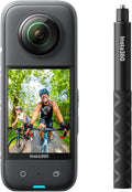 Insta360 X3 Selfie Stick Kit - wasserdichte 5,7K 360 Grad Action Kamera - 72 MP Fotos und 4K Einzellinse - Active HDR mit Stabilisierung und 2,3 Zoll Display