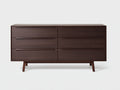Kommode mit Schubladen - Holzwerkstoff 150x45x85 cm - Dunkelbraun - 6 Schubladen - Modernes Design