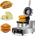 UFO Burger Presse 1300 Watt - Elektrischer Hamburger Maker mit Antihaft Doppelheizung - Einstellbare Temperatur und Timer - Einzelkopf Panini Grill