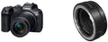 Canon EOS R7 Kamera spiegellose Camera - RF-S 18 bis 150 mm IS STM Zoomobjektiv mit APS-C Sensor - EF EOS R Bajonettadapter für EF und EF-S Objektive - Bildstabilisierung Schwarz