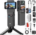 SJCAM C400 Vlogging Camera 4K - Actionkamera mit 64 GB und 7 Stunden Akku - 6 Achsen Bildstabilisierung und Dual Touchscreen - Wasserdicht bis 30 Meter Schwarz