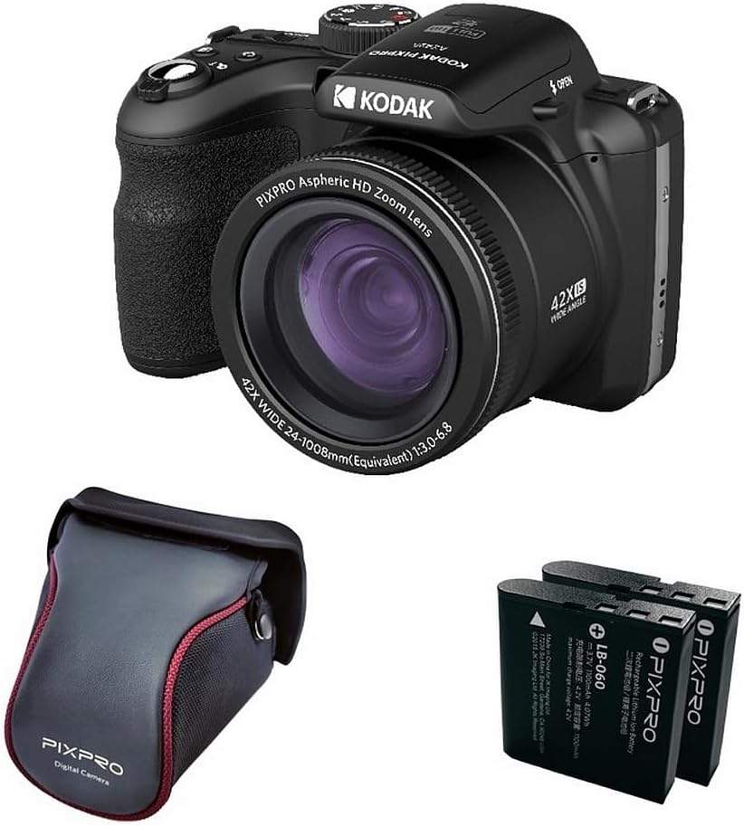 KODAK Pixpro Astro Zoom AZ425 - Digitale Bridge Kamera mit 42 fach optischem Zoom - 20 MP und 24 mm Weitwinkel bis 1008 mm - Full HD 1080p Video und 3 Zoll LCD Weiß