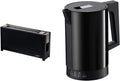 ritter Toaster volcano 5 schwarz - Langschlitztoaster mit Glasfronten und Wasserkocher fontana 5 - 1,1L Wasserkocher mit Temperatureinstellung - Made in Germany Set für Küche
