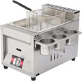 Gas Fritteuse Professionell Gastro Acentesoft - Edelstahl Tischgerät mit separater Temperaturregelung - 8 16 oder 24 Liter Modellreihe - Einzeltank für Schnellküchen