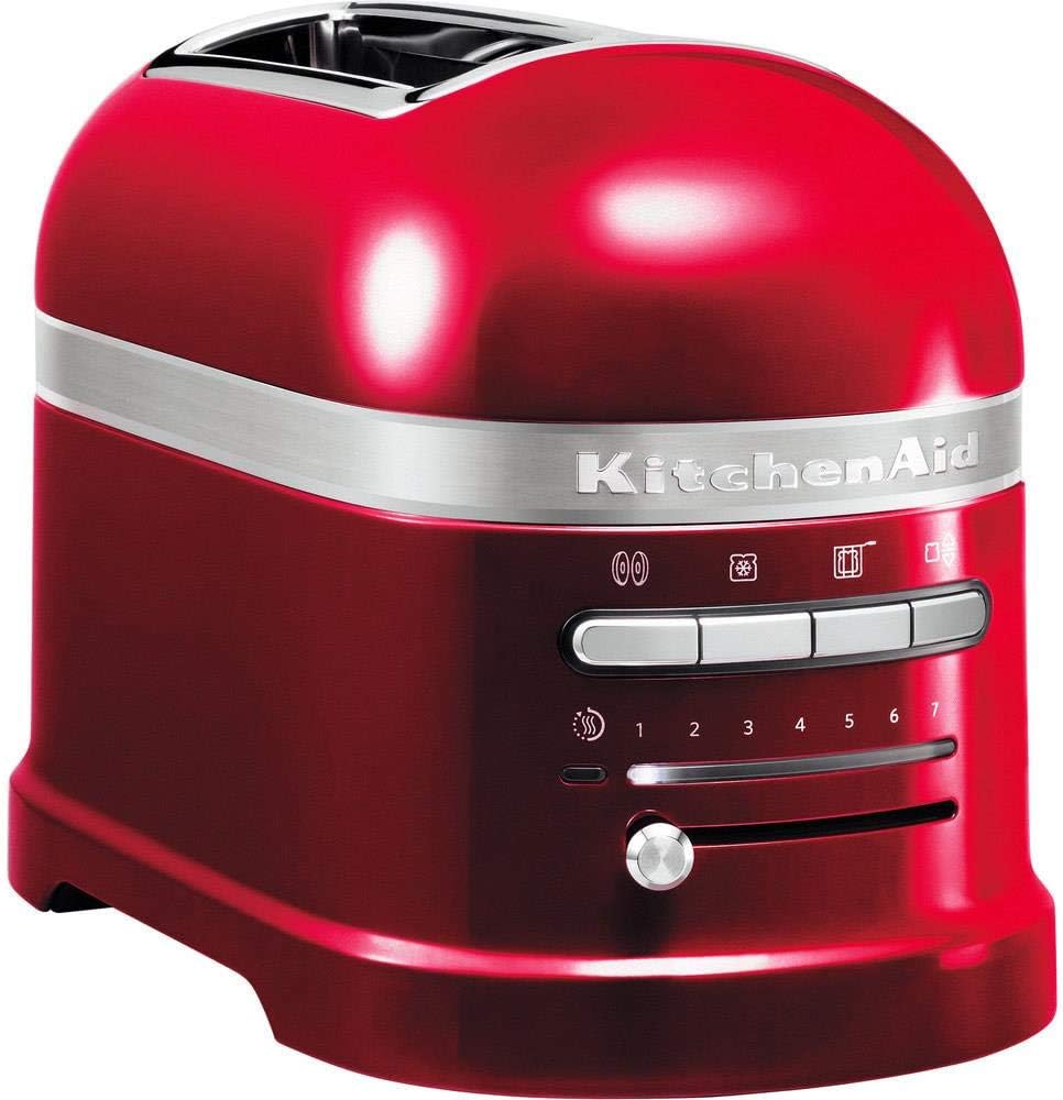 KitchenAid Artisan 5KMT2204ECA Toaster für 2 Scheiben - Aluminiumgehäuse in Liebesapfel Rot - 220 bis 240V - für Bagels Brot und Käsesandwiches