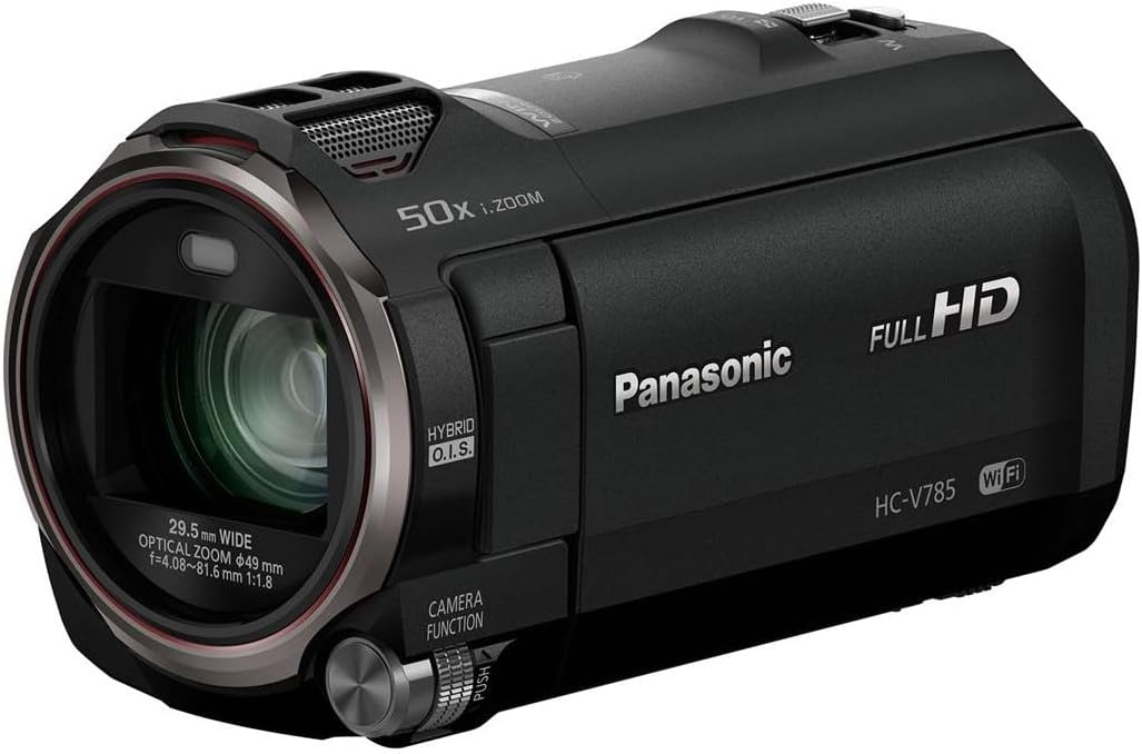 Panasonic HC-V785 Camcorder Full HD HDR 20-Fach Zoom - 1080p BSI MOS Videokamera - 20fach optischer Zoom und HDR Aufnahme - HDMI Anschluss und SD Karten Speicher in Schwarz