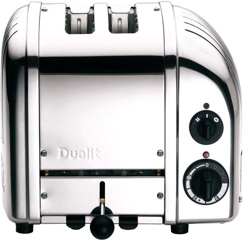 Dualit 27030 Classic New Generation Toaster - Edelstahlgehäuse - Silber und Schwarz - elektrischer Brotröster für Toast und Frühstück