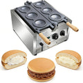 Elektrische UFO Burger Maschine CHHMAELOVE - 6 Formen für Eis Sandwich und Burger Waffeln - Doppelseitige Heizung mit Drehregler - Antihaft Sandwichmaker