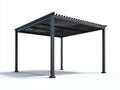 Pavillon Metall Pergola 300x300x240 cm Schwarz Modern Sonnenschutz Garten