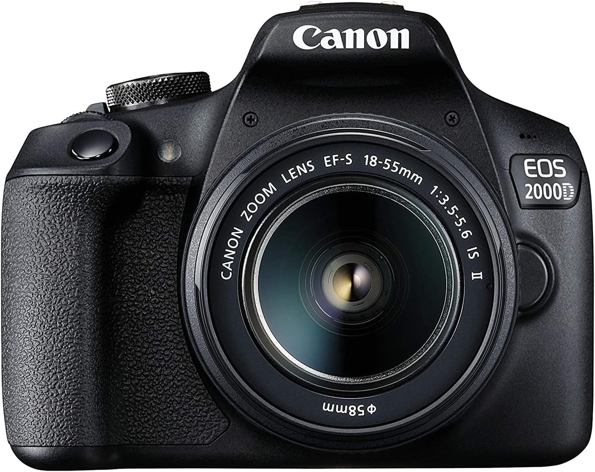 Canon EOS 2000D Spiegelreflexkamera Battery Kit - 24,1MP APS-C CMOS mit DIGIC 4 Plus - EF-S 18-55mm IS II Objektiv und Full HD WiFi - inklusive LP-E10 Akku in Schwarz