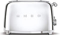 Smeg TSF03SSEU Toaster - Chrome Edelstahl Toaster für Brot und Bagel - kompakte Metallausführung für die Küchenarbeitsfläche - stilvoller Toaster für Frühstück und Snacks