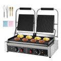 VEVOR Panini Grill Schwarz - 3600W kommerzieller Kontaktgrill mit 48 x 23cm Heizplatte - Edelstahl Pressgrill mit Temperaturregelung - für Sandwich Steak Bacon und Hamburger