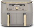 Ninja Dual Zone Digital Air Fryer - 9,5L mit 2 Schubladen und 6 Funktionen - Max Crisp Rösten Backen Aufwärmen und Heißluft Frittieren - Stone Gold DZ400EUSTGD