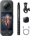 Insta360 X5 Motorrad Bundle - 8K 360 Grad Kamera mit austauschbaren Linsen - Stabilisierung und klarer Sound für Motorradaufnahmen - Bis zu 3 Stunden Akku und Selfie Stick Effekt