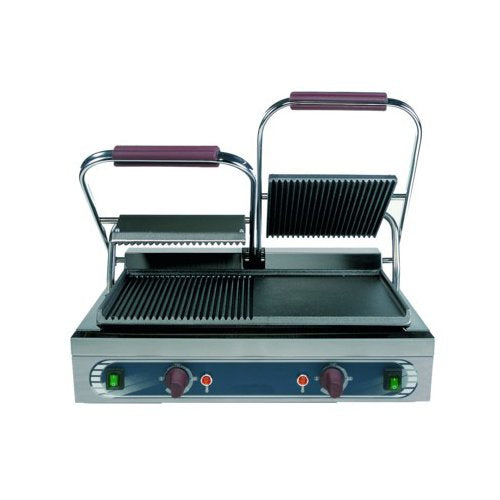 Gusseisen Platte glatt doppelt RS 3065 - Doppel Grillplatte für Sandwiches und Toast - glatte Gusseisenoberfläche - 11 kg für Gastronomieküchen
