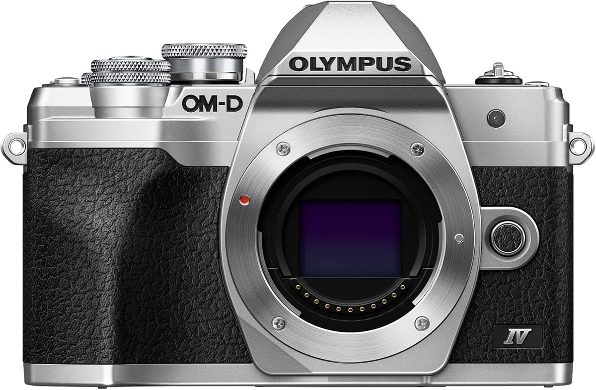 Olympus OM D E M10 Mark IV Systemkamera - 20 MP Micro Four Thirds Kamera mit 5 Achsen Stabilisierung - 4K Video und Selfie LCD - Elektronischer Sucher WLAN und Autofokus in Silber