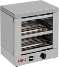 MBH Profi Gastro Toaster - Elektrischer Zweiebenen Toastofen aus Edelstahl - 1800 Watt für Brot und Toast - Für Buffet Bar Hotel und Restaurant