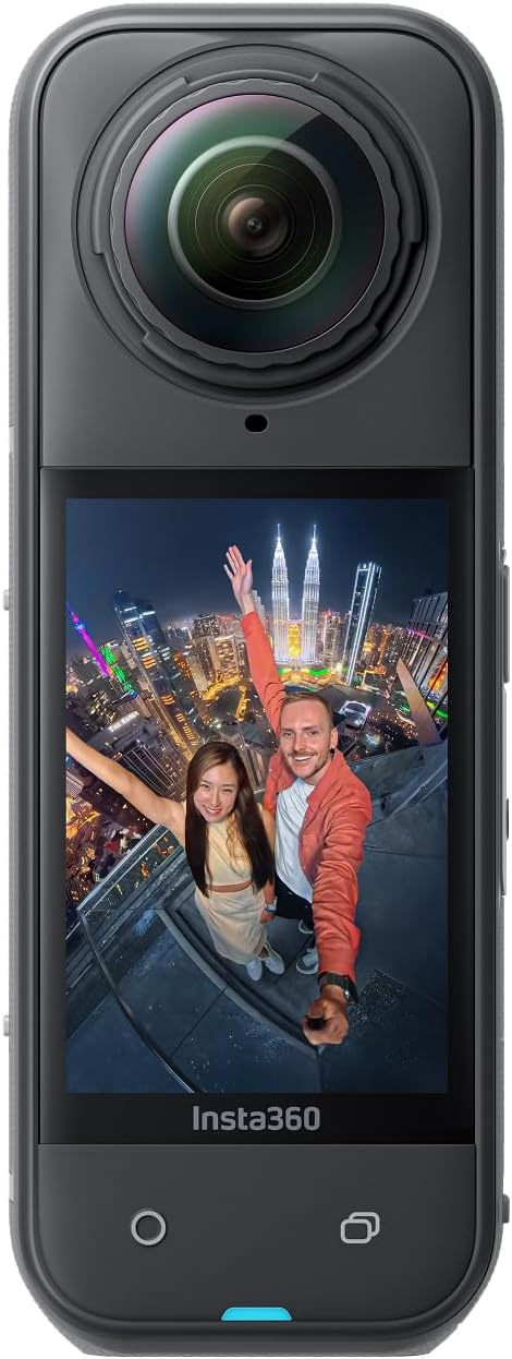 Insta360 X5 360 Grad Kamera - 8K Video mit Dreifach KI Chip und Low Light Funktionen - Austauschbare Linsen und unsichtbarer Selfie Stick Effekt - Bis zu 3 Stunden Akku und Windschutz