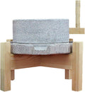 Manuelle Steinmühle für Mehl - Traditionelle Getreidemühle mit hitzefreiem Mahlverfahren - Handmühle zum Nassmahlen und Trockenmahlen - Für die Küche