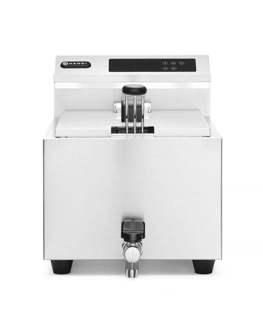 HENDI Fritteuse Mastercook Digital - Edelstahl 18-0 Tischfriteuse mit 8 Liter Ölkapazität - 3500 Watt 230 Volt und Sicherheitsthermostat - Kaltzone und Frittierkorb