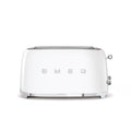 Smeg TSF02WHEU Toaster für 2 Scheiben - 950W mit 2 langen Schlitzen - 6 Bräunungsstufen - Weiß mit Auftau Bagel und Aufwärmfunktion