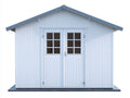Gartenhaeuser Metall Holz Weiss 200x200x210 cm Weiss Modernes Design Gartenhaus Doppel Tueren Fenster Stauraum