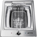 SMEG Fritteuse CLASSICA - PGF30F Inox mit 3,6L Ölkapazität - 2200W Edelstahl Fritteuse in kompakter Bauform - für klassische Frittiergerichte in der Küche