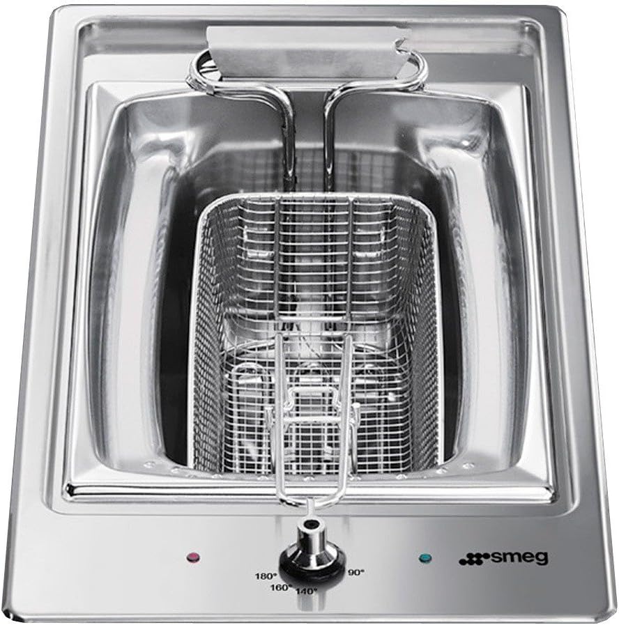 SMEG Fritteuse CLASSICA - PGF30F Inox mit 3,6L Ölkapazität - 2200W Edelstahl Fritteuse in kompakter Bauform - für klassische Frittiergerichte in der Küche