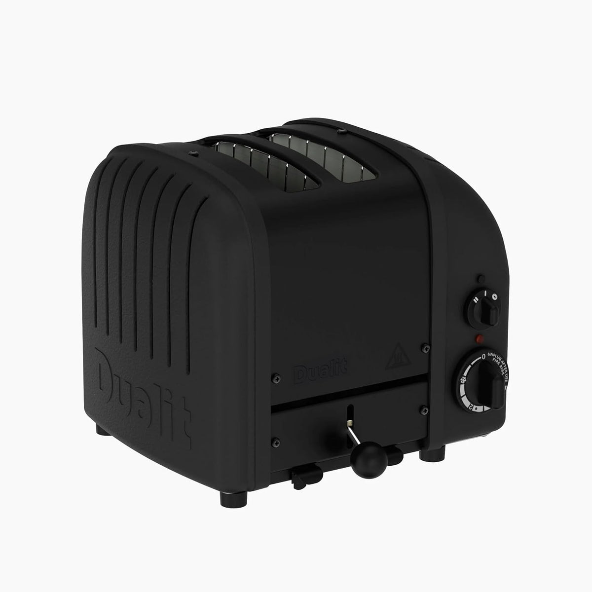 Dualit Classic 2 er Toaster Stealth - matt schwarzer Toaster aus Aluminium und Edelstahl - für Brot Bagel und Sandwich - kompakter Premium Toaster für den täglichen Gebrauch