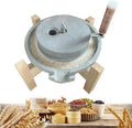 Handkornmühle mit Naturgranit Mahlwerk - Trocken und Nassmühle für Weizen Bohnen und Muskatnuss - Holzrahmen für stabile Nutzung - Klassische manuelle Steinmühle