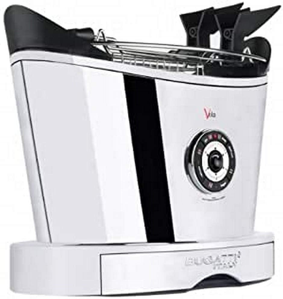 CASA BUGATTI Volo Toaster 13-VOLOCR - elektrischer 2 Scheiben Brotröster - Edelstahl und Kunststoff - Chrom für Toast und Frühstück