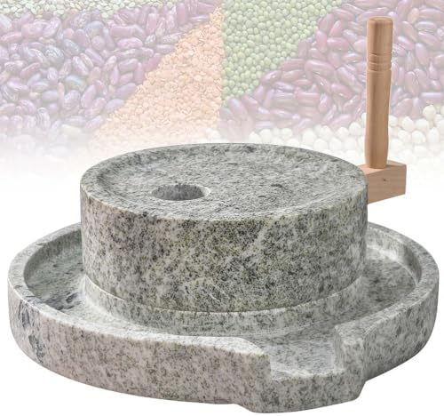 Manuelle Steinkörnermühle mit Handkurbel - Steinmühle für Getreide und Gewürze - Für frisches Brot Tortillas und Küchenzutaten - Klassische Handmühle für Zuhause