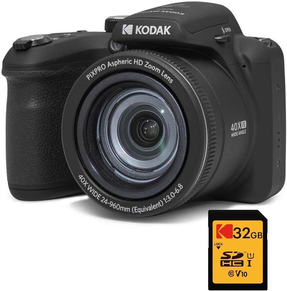 KODAK Pixpro AZ528 - Digitale Bridge Kamera mit 16 MP CCD Sensor - 52 fach optischer Zoom und optische Bildstabilisierung - Full HD 1080p Video mit 3 Zoll LCD und Li Ionen Akku
