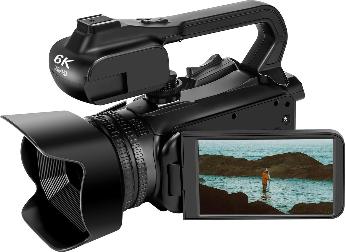 6K 64 MP Videokamera Camcorder - Vlogging Kamera für YouTube mit CMOS Sensor - MP4 Aufnahme für Video und Content Produktion - Kompakter Camcorder Modell S957