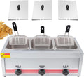 Professionelle gewerbliche Gasfritteuse - 30L Edelstahl Gastro Friteuse mit hoher Heizleistung - für Pommes Frites Zwiebelringe und Hühnchen - große Gas Frittierstation für Gastronomie