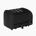 Dualit Classic 4er Toaster Stealth - matt schwarzer Toaster für 4 Scheiben - Aluminium und Edelstahl für Brot Bagel Sandwich und Brötchen - kompakter Premium Toaster für die Küche