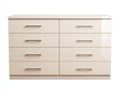 Kommode mit Schubladen Beige Holz 140x40x80 cm - 8 Schubladen Schlafzimmer Wohnzimmer Stauraum Modern