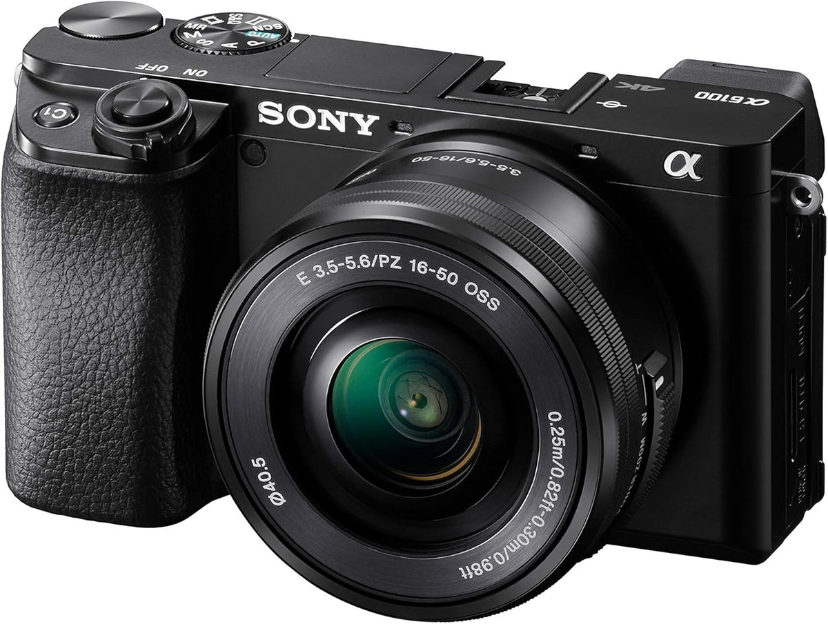Sony Alpha 6100 APS-C Systemkamera - 24,2 MP spiegellose Digitalkamera mit 4K Video - Autofokus in 0,02 Sekunden - Augenerkennung für Mensch und Tier
