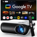 HAPPRUN Google TV Smart Beamer - Full HD Heimkino Projektor mit Dolby Audio - Integrierte Streaming Apps und 300 Zoll Projektion - WiFi Bluetooth HDMI USB und 3,5 mm Audio