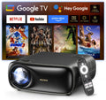 NexiGo PJ40 Pro Google TV Projektor - Native Full HD 1080p mit 4K Unterstützung - 800 ANSI Lumen und KI Bildverbesserung - Auto Keystone und 20 Watt Lautsprecher