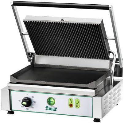 RESTAURANT STORE RS 1722 Sandwich Grill - Edelstahl und Gusseisen für Toast Sandwiches - einzelne Grillplatte für gewerblichen Einsatz - kompakter Kontaktgrill für Gastronomie