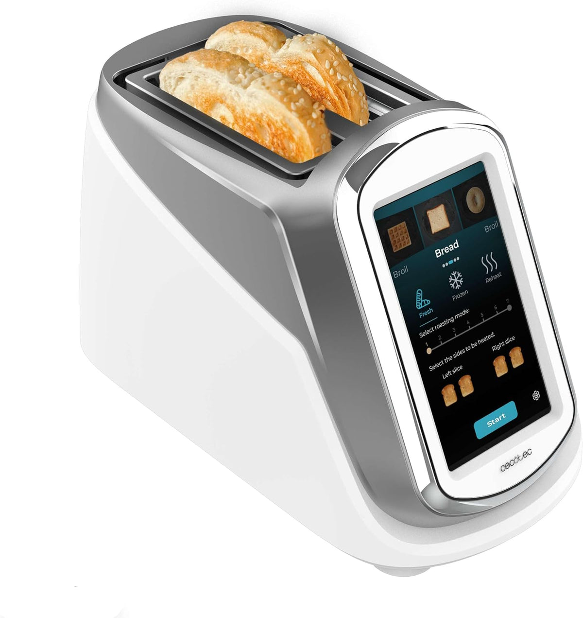 Cecotec Toastpad Double Connected Toaster - 1400W vertikaler Toaster mit LCD Touchscreen und WLAN - 7 Toaststufen und Fernbedienung - mit Staubschutzabdeckung und Smart Funktion