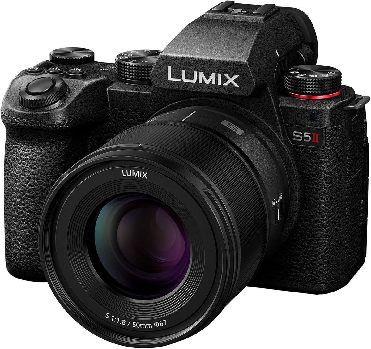 Panasonic LUMIX S5II Full Frame Mirrorless Camera Kit - 24 MP Vollformatkamera mit 50 mm F1.8 Objektiv - Phasen Hybrid Autofokus und Active IS - 6K 30p und 4K 60p 10 Bit Video