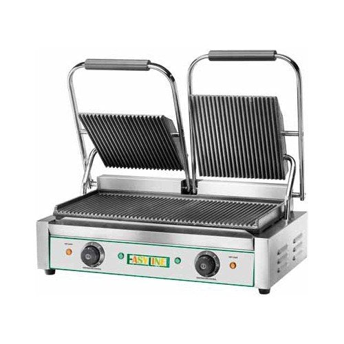 RESTAURANT STORE RS 3493 Doppel Kontaktgrill - Gusseisen Sandwichpresse mit 3600 Watt - Elektrischer Gastro Grill mit 230 Volt - Für Toast und Sandwiches