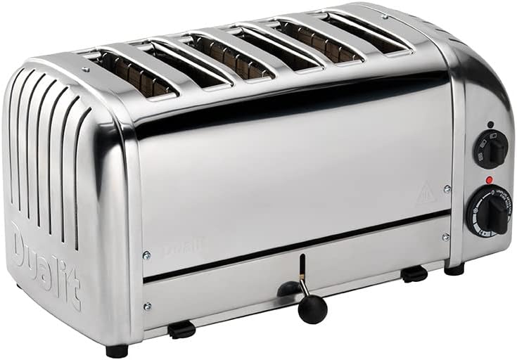 DUALIT Vario Toaster für 6 Scheiben - polierter Edelstahl in Chromoptik - elektrischer Mehrscheiben Brotröster - für Bagels und Frühstück