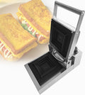 XUXIAO Panini Grill - 900 Watt elektrische Sandwichpresse aus Edelstahl - Einstellbare Temperatur für Hamburger Steak und Speck - Doppel Sandwichmaker für Gewerbe