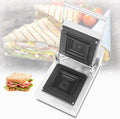 XUXIAO Sandwich Toaster - 900 Watt Sandwichpresse mit Antihaftplatten - Cool Touch Griff und schwimmendes Scharnier - Kompaktes Edelstahlgerät für Gewerbe und Küche