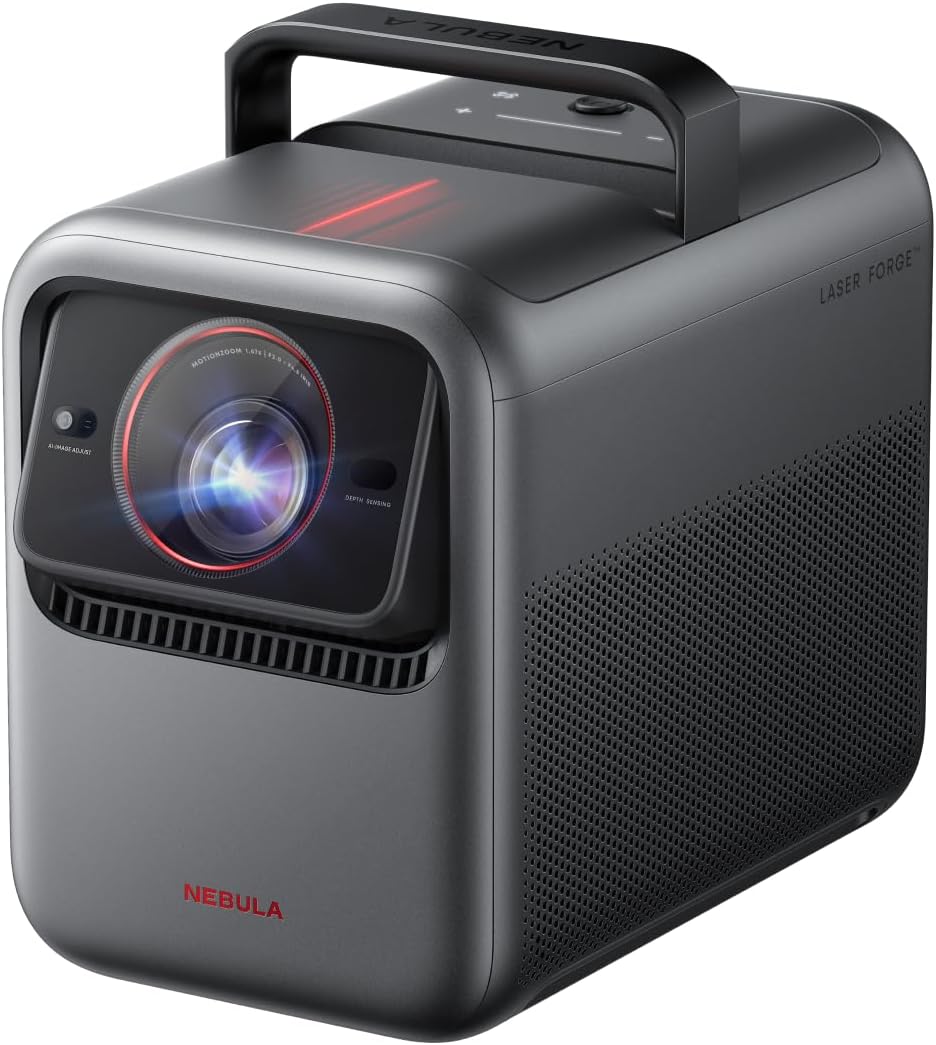 NEBULA X1 Triple Laser 4K Beamer - 3500 ANSI Lumen und Dolby Vision - 56000 zu 1 Kontrast mit optischem Zoom - Google TV und 40W Stereo für Heimkino